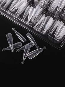 100 pezzi costruzione rapida Stampo suggerimenti unghie doppio acrilico finto dito UV gel scolpito copertura completa pressa Unghie finte manicure forniture Strumenti