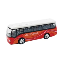 11cm Alloy Mini City Shuttle Bus, Red - Burgundy - View 3