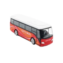 11cm Alloy Mini City Shuttle Bus, Red - Burgundy - View 4