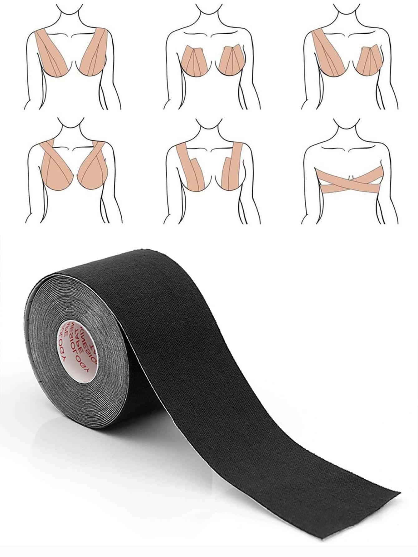 1pc Multi-Functional Foot Protection & Ankle Guard & Chest Sticker & Invisible Breast Lift & Anti-Exposure Sticker - Black - View 1