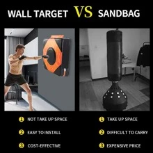 家用壁靶仿皮拳擊靶拳擊靶家用沙袋爆炸拳擊沙袋壁掛式免打拳拳擊訓練器材適合兒童成人40*40cm