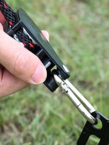 1套裝可調節帳篷金屬滑輪繩索適用於戶外露營,防風,反光,厚,可調節,延長,帶繩索扣飾,抽繩,植物燈懸掛繩索 - 黑色 - 查看 6