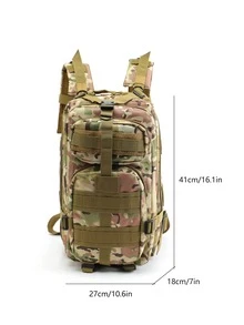 TINYAT 17英寸迷彩男士功能背包,防水大容量旅行包,多功能登山包 - 軍綠色 - 查看 3