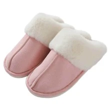 女性冬天毛絨保暖室內拖鞋 - 粉色 - 查看 5