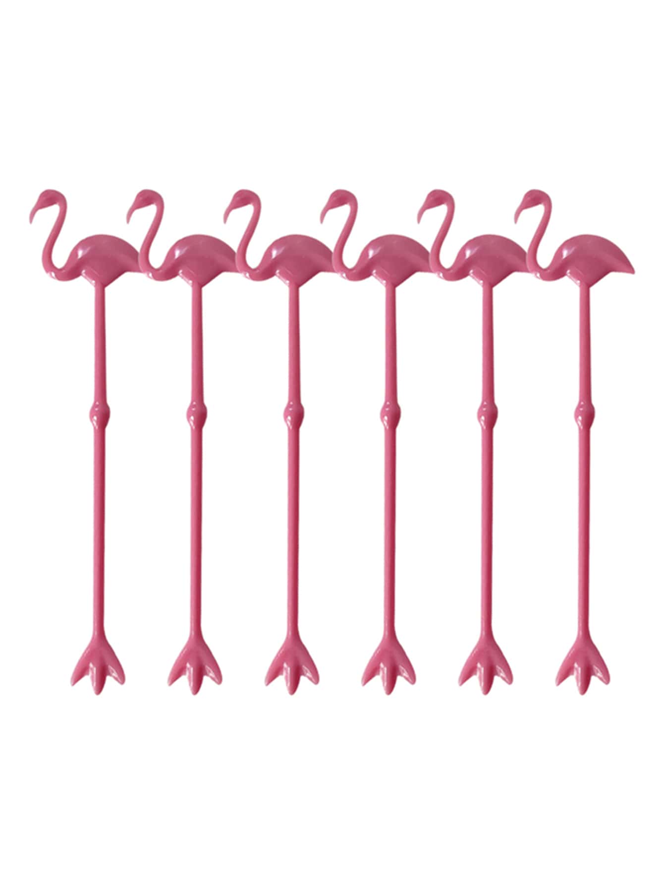 6pcs Creative Flamingo Shaped Cocktail Stirrers, Manual Mixing Tool For