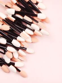 50Pcs Black Double-Ended Nail Art Sponge Magic Wand Gradient Manicure Brush With Rhinestone & Sticker Pen Nail Art Tools For Women Home Solon - Black - View 7