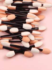 50Pcs Black Double-Ended Nail Art Sponge Magic Wand Gradient Manicure Brush With Rhinestone & Sticker Pen Nail Art Tools For Women Home Solon - Black - View 5