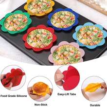 6入組矽膠紙杯蛋糕烘烤杯子,隨機顏色,可重複使用廚房烘焙用品蛋糕 - 彩色 - 查看 4