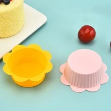 6入組矽膠紙杯蛋糕烘烤杯子,隨機顏色,可重複使用廚房烘焙用品蛋糕 - 彩色 - 查看 11