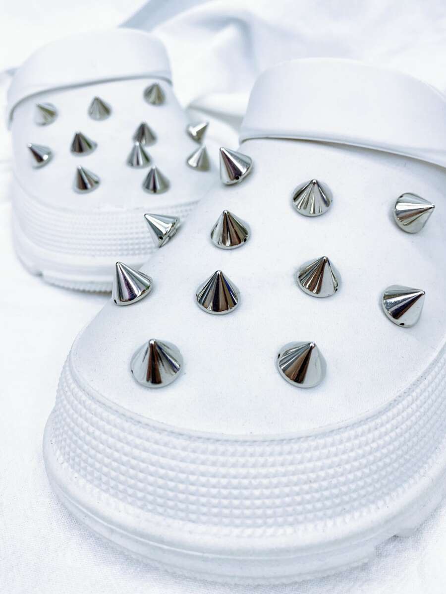 22pcs Diy Metal Rivets For Punk Style Garden Shoes, Detachable Shoe Accessories Decorative Buckle, Gift For Women