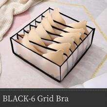 3pcs Foldable Divided Storage Box, Underwear Organizer For Bra, Panty, Socks, Random Color (White, Grey, Beige, Black, Etc.)