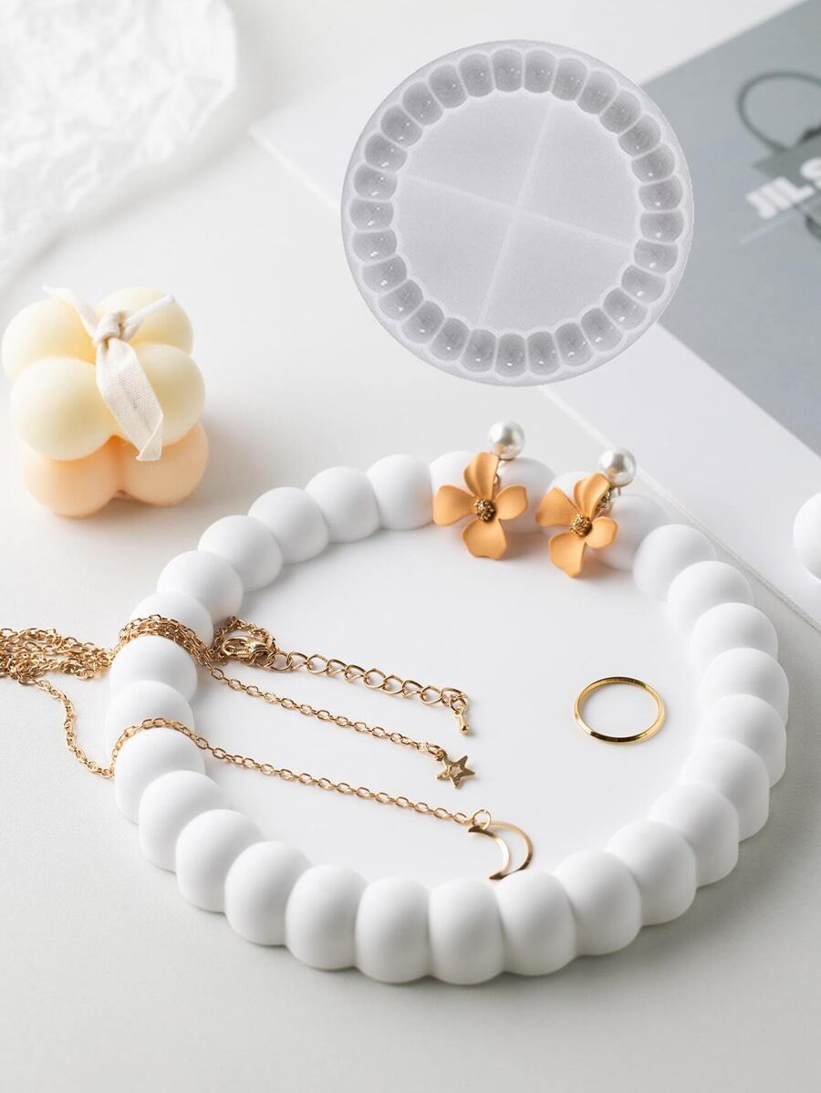 Cute Bubble Shaped Cement Mold For Making Jewelry Tray, Plaster Crafts, Resin Coasters, Silicone Mold