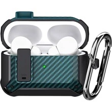 Airpods Pro Case Cover with Lock Lid, Protective Cover Compatible with Airpod Pro Case for Men Women, Shockproof Rugged Shell for Air Pods Pro Charging Case - Army Green - View 1