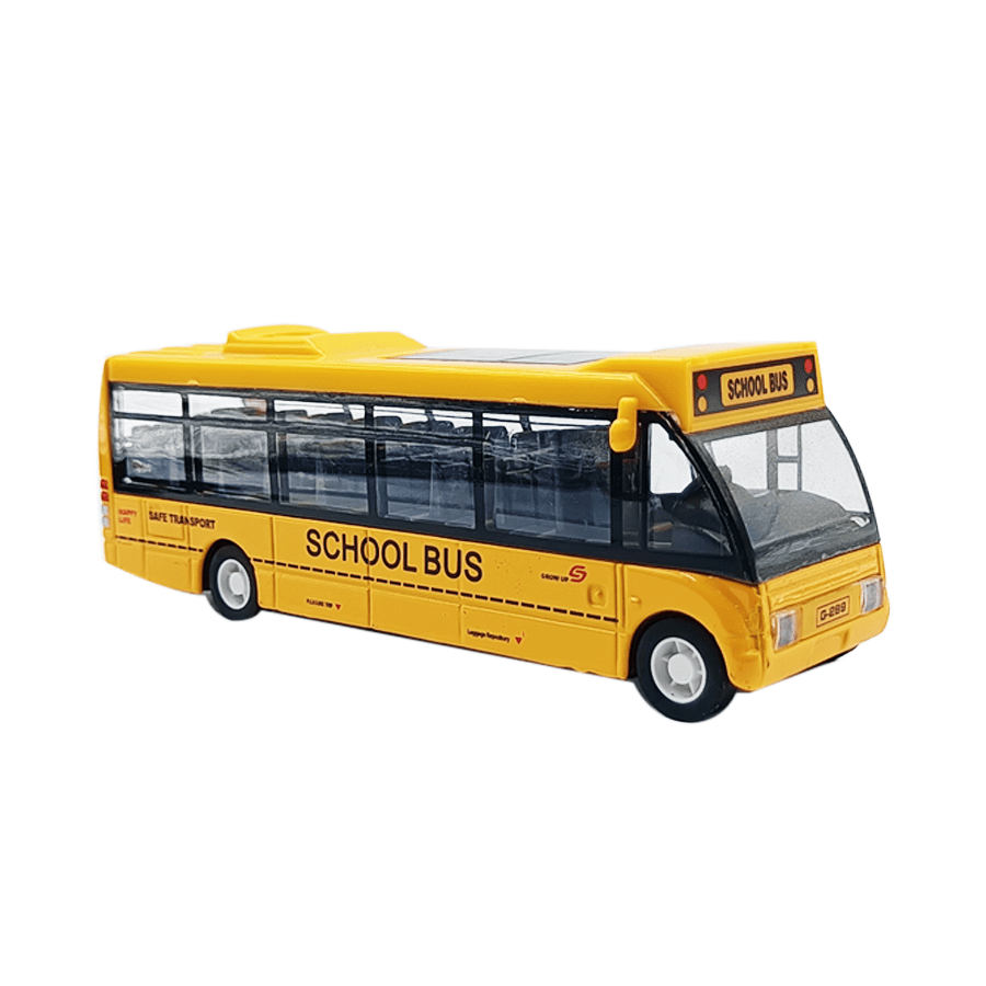 NUOBESTY 1:32 Schulbus Spielzeug – Orange, Pull-Back-Action, Kein Batteriebedarf