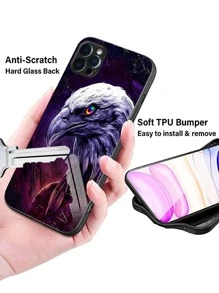 1入紫色手機殼，抗掉落、抗刮花、柔軟TPU邊框、吸震、超薄硬殼、整合式相機保護，適用於iPhone /華為/三星/小米/紅米/OPPO/一加 - 彩色 - 查看 2