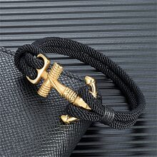 Pulsera negro ancla - Negro - Ver 2