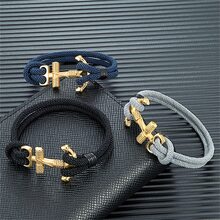 Pulsera negro ancla - Negro - Ver 3