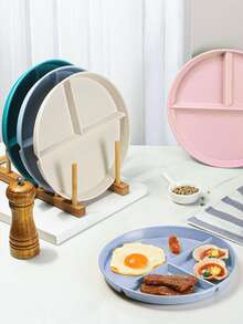 1 pieza irrompible trigo de plástico redondo Plato de cena ( Plato ) , , adecuado para niños , adultos - Rosa - Ver 5
