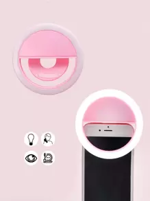 1pc Rechargeable Portable Clip-On Selfie Ring Light, 3 Brightness Levels, Compatible With IOS/Android Smartphones, For Photography, Videography, Makeup