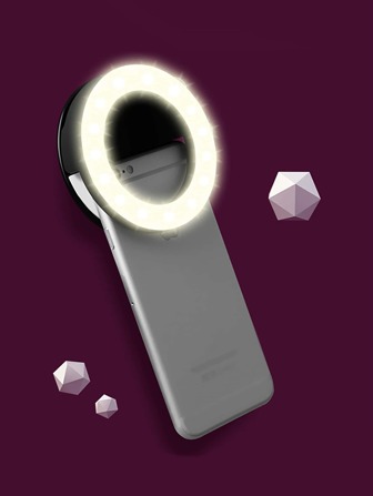 1 PC Selfie Ring Light Rechargeable Portable Clip-On Selfie Light With 3 Levels Brightness Compatible With Iphone/Android Smart Phone Photography, Camera Video, Girl Makes Up 5V Rechargeable