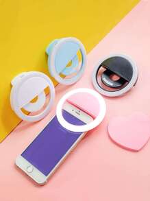 1pc Rechargeable Portable Clip-On Selfie Ring Light, 3 Brightness Levels, Compatible With IOS/Android Smartphones, For Photography, Videography, Makeup