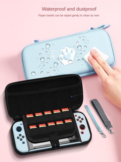 Carrying Case Compatible with Nintendo Switch/Switch OLED, with 20 Games Cartridges Protective Hard Shell Travel Carrying Case Pouch for Console & Accessories