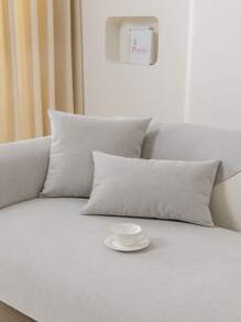 1 pièce Antidérapant Unicolore En Lin Housse De Coussin Canapé Canapé Protecteur Taie D'oreiller Pour Salon , Toutes Les Saisons Disponible