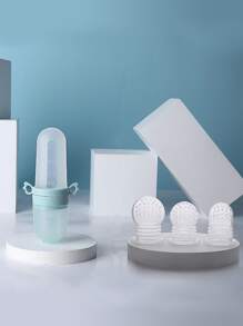 4件套婴儿硅胶奶瓶和3个弹性网袋-S、M、L码-蓝色 - 藍色 - 查看 2