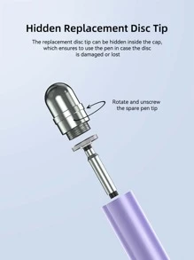 Bolígrafo lápiz universal compatible con iPad, iPhone, Android, iOS, tabletas, para dibujar, escribir, pantalla táctil capacitiva - Morado - Ver 4