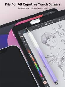 Bolígrafo lápiz universal compatible con iPad, iPhone, Android, iOS, tabletas, para dibujar, escribir, pantalla táctil capacitiva - Morado - Ver 5