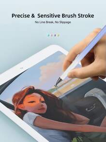 Bolígrafo lápiz universal compatible con iPad, iPhone, Android, iOS, tabletas, para dibujar, escribir, pantalla táctil capacitiva - Morado - Ver 6