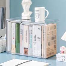 1pc Transparent Dustproof Desktop Storage Box - color - View 2