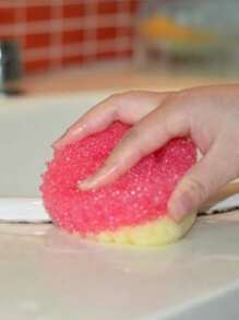 1pc/3pcs Temperature-Sensitive Cleaning Cloth, Dual-Use Kitchen & Bathroom Cleaning Wipe, Double-Layered & Slow Rebound Filter - Yellow - View 4