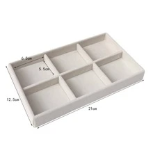 1 caja de 6 cuadros de tela unicolor cuboides Caja para diariamente Collar Pendientes almacenamiento