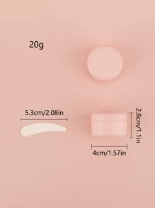 5入組20克粉色的塑膠化妝品罐帶2入組面膜鍋鏟,合適的適用於旅行飛機