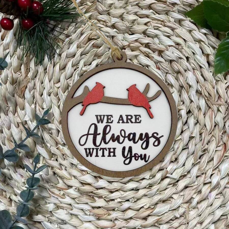 1pc Wooden Red Bird Decoration For Home, Door Or Wall Hanging Crafts - Multicolor - View 1