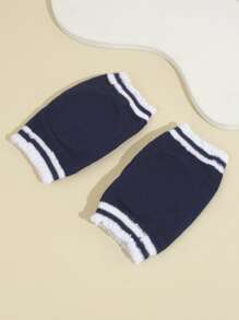 1 Pair Soft Baby Football Print Anti-Slip Crawling Knee Pads, Suitable For Infants And Toddlers - Navy Blue - View 5