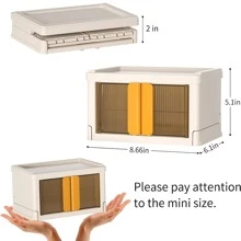 Organizador De Escritorio Organización Y Almacenamiento De La Oficina, Contenedores De Plástico Con Tapa Y Cesta De Almacenamiento Plegable Para Organizar Suministros De Oficina, Maquillaje, Refrigerios Y Medicamentos 1 Pieza - Blanco - Ver 2