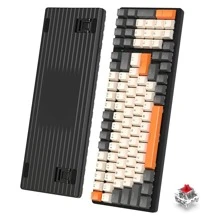 Mechanical Gaming Keyboard 98 Keys with Number pad Chroma RGB Illuminated Water-Resistant Anti-Ghosting NKRO Retro Metal Panel Type-C for PC/Mac Gamer Typist Optical Linear Red Switch - 淺灰色 - 查看 1