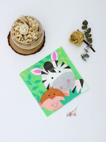 16入組卡通圖案一次性餐巾 - 彩色 - 查看 1