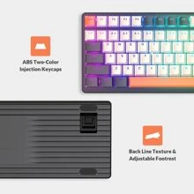 Mechanical Gaming Keyboard 98 Keys with Number pad Chroma RGB Illuminated Water-Resistant Anti-Ghosting NKRO Retro Metal Panel Type-C for PC/Mac Gamer Typist Optical Linear Red Switch - 淺灰色 - 查看 8