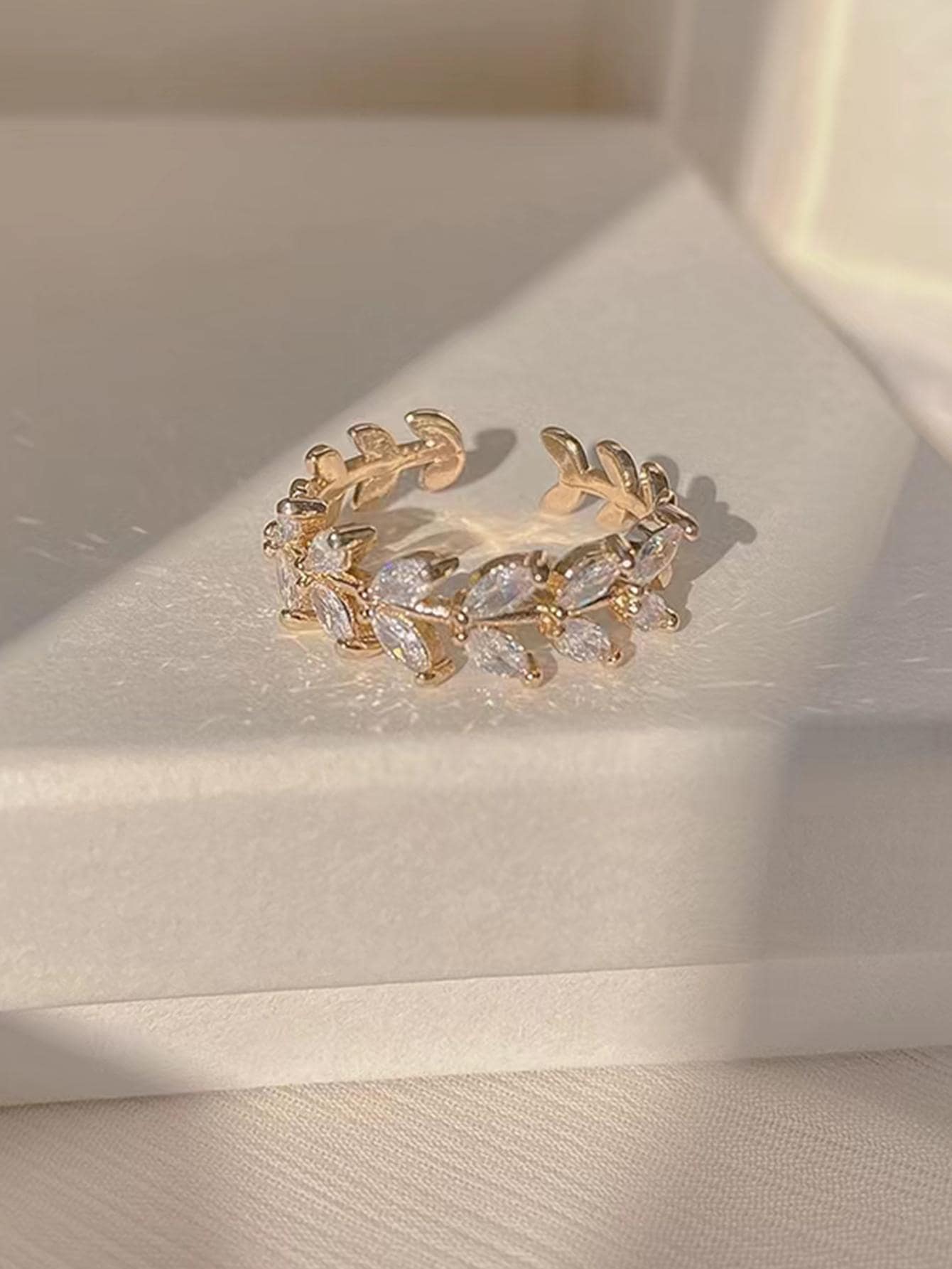 A All-Season Ring, With Creative Leaf Design In European, Style. Made ...