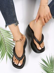 da donna plateau alla moda Sandali senza chiusure con Anello da piede per esterno estate