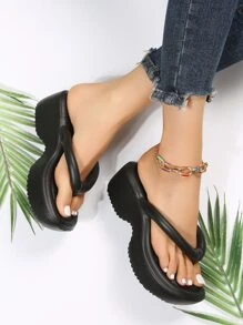 da donna plateau alla moda Sandali senza chiusure con Anello da piede per esterno estate