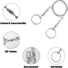 锯线 EDC 应急求生装备户外塑钢环卷轴旅行露营徒步狩猎登山求生工具套装 1 件 - 銀色 - 查看 3