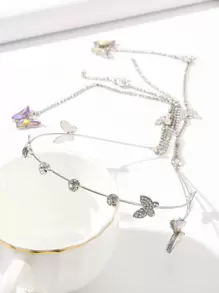 1pc Wedding Butterfly Headband Crystal Tassel Headband For Women Sparkly Rhinestone Fake Earrings Hair Chain Hair Hoop Hair Accessories For Women And Girls ,Hairband For Women Head Accessories - Silver - View 2