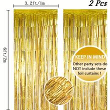 112 piezas negro con dorado guirnalda de globos de arco Kit con flor & 2 piezas dorado de color metálico Cortinas para graduación , Año Nuevo , de fiesta de cumpleaños aniversario decoraciones - Dorado - Ver 6