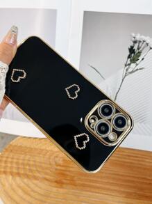 Heart Decor Anti-Fall Phone Case,International Version, Not The Domestic Version - Black - View 6