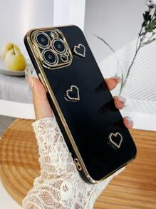 Heart Decor Anti-Fall Phone Case,International Version, Not The Domestic Version - Black - View 7