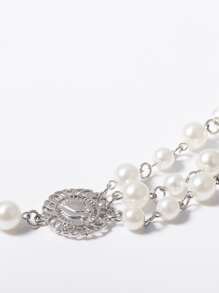 1 件女士仿珍珠装饰优雅链式腰带适用于礼服装饰万圣节圣诞节 - 白色 - 查看 6